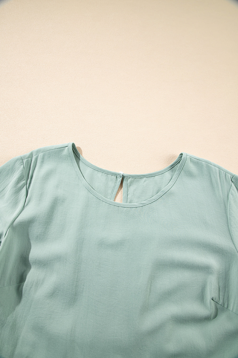 Grass Green Ruffle Trim Short Sleeve Plus Size Flared Mini Dress BB Fashion Outlet