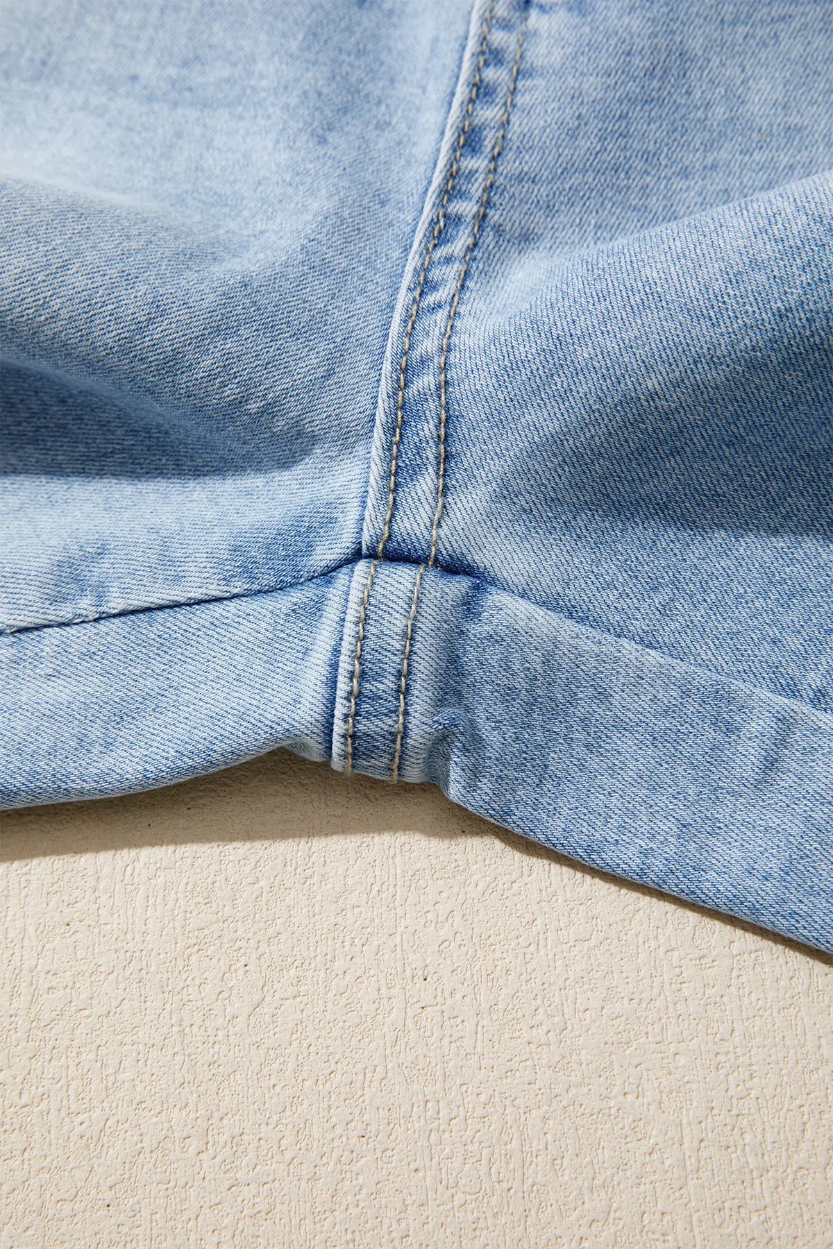 Raw Hem Turnup Loose Ankle-length Jeans – Sail Blue