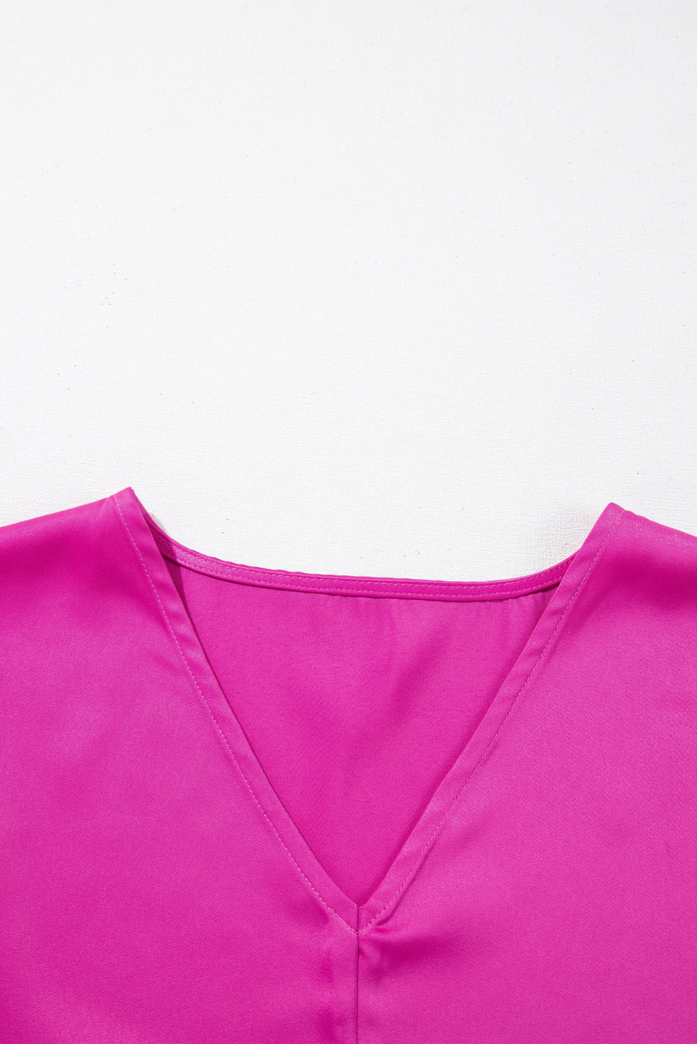 Bright Pink Silky V Neck Dolman Blouse eAura
