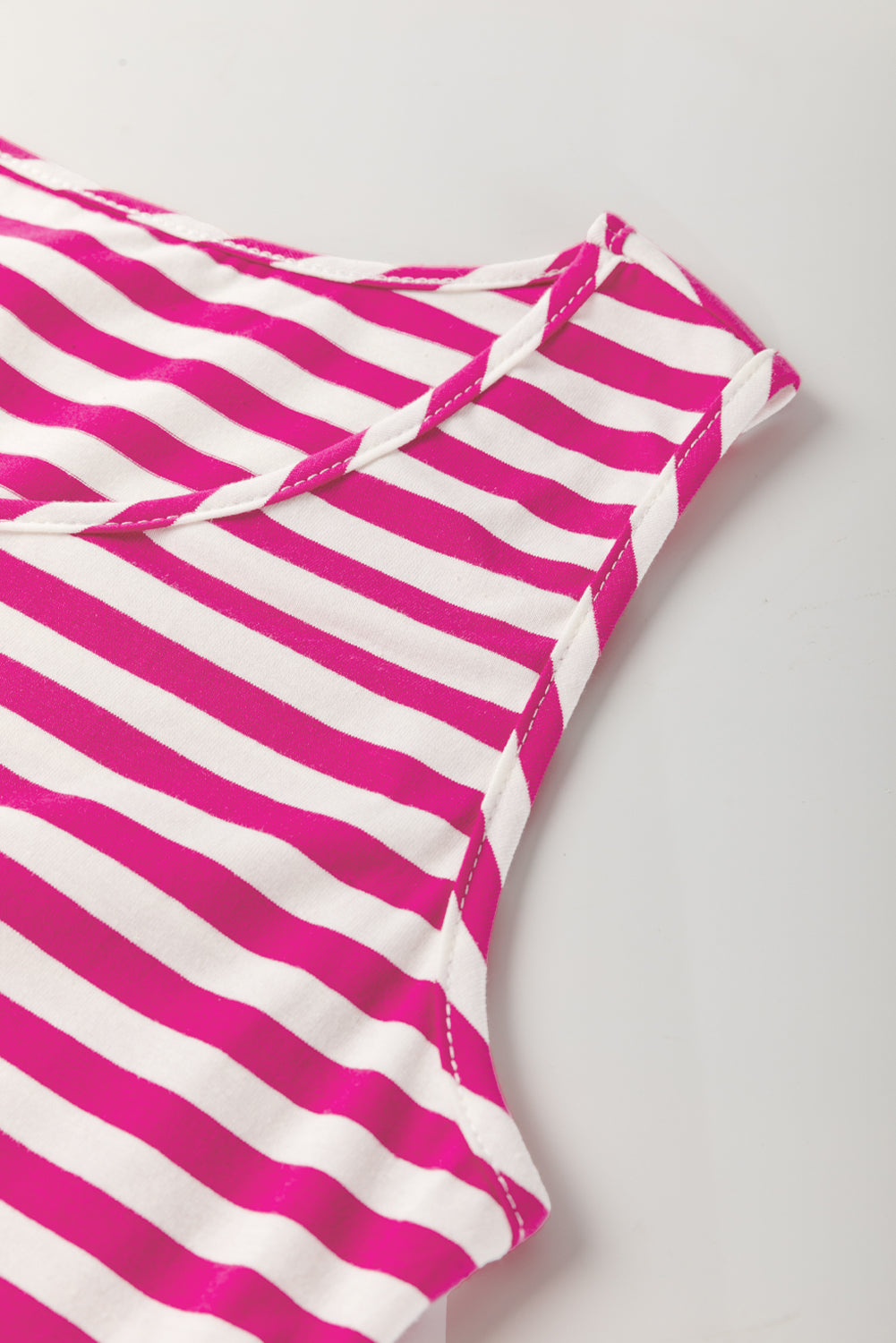Stripe U-Neck Sleeveless Loose Fit Mini Dress eAura