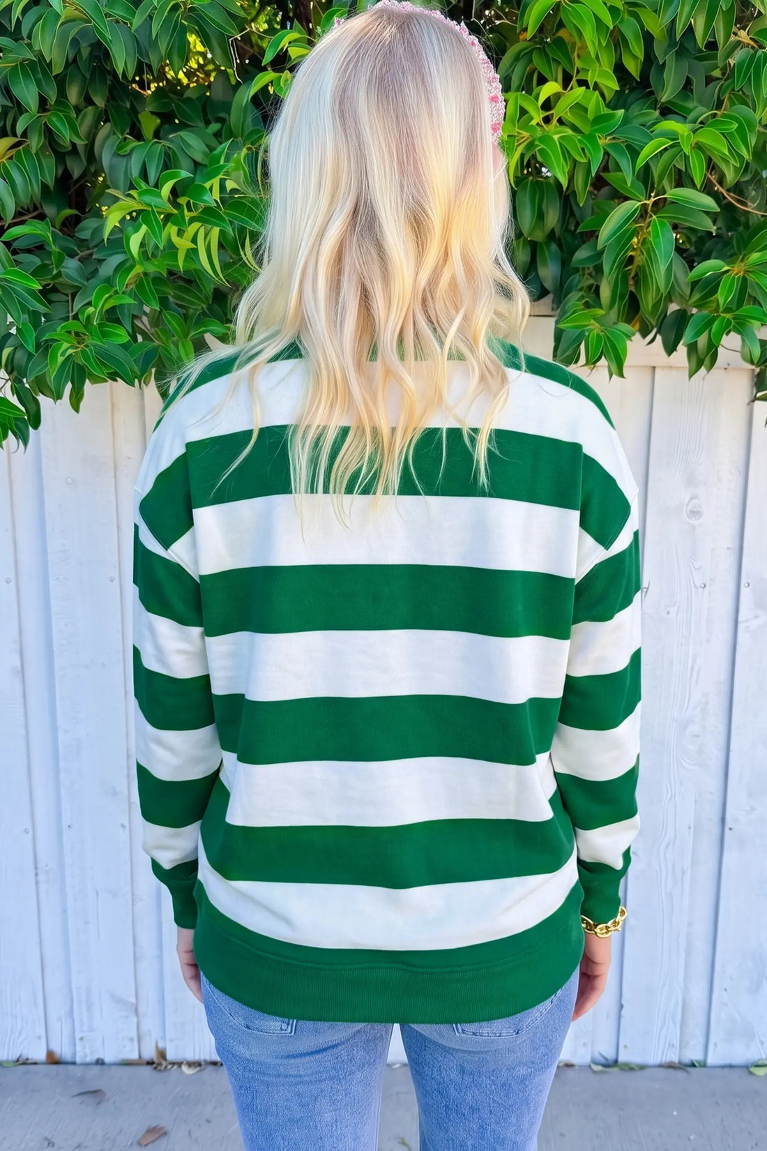 holly jolly Letter Embroidered Pullover Sweatshirt