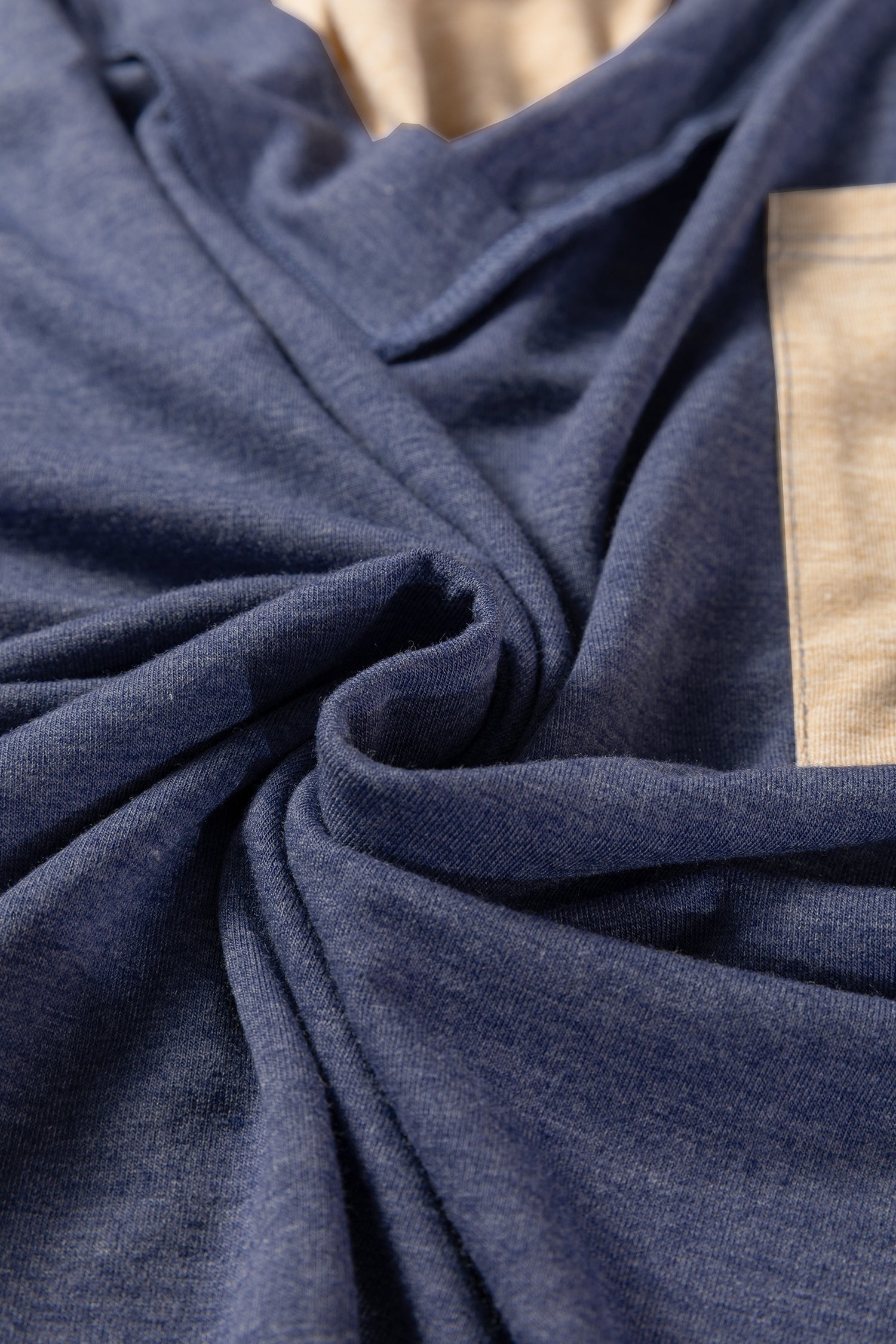 Exposed Stitching Colour-block V-Neck Long Sleeve Top - eAura