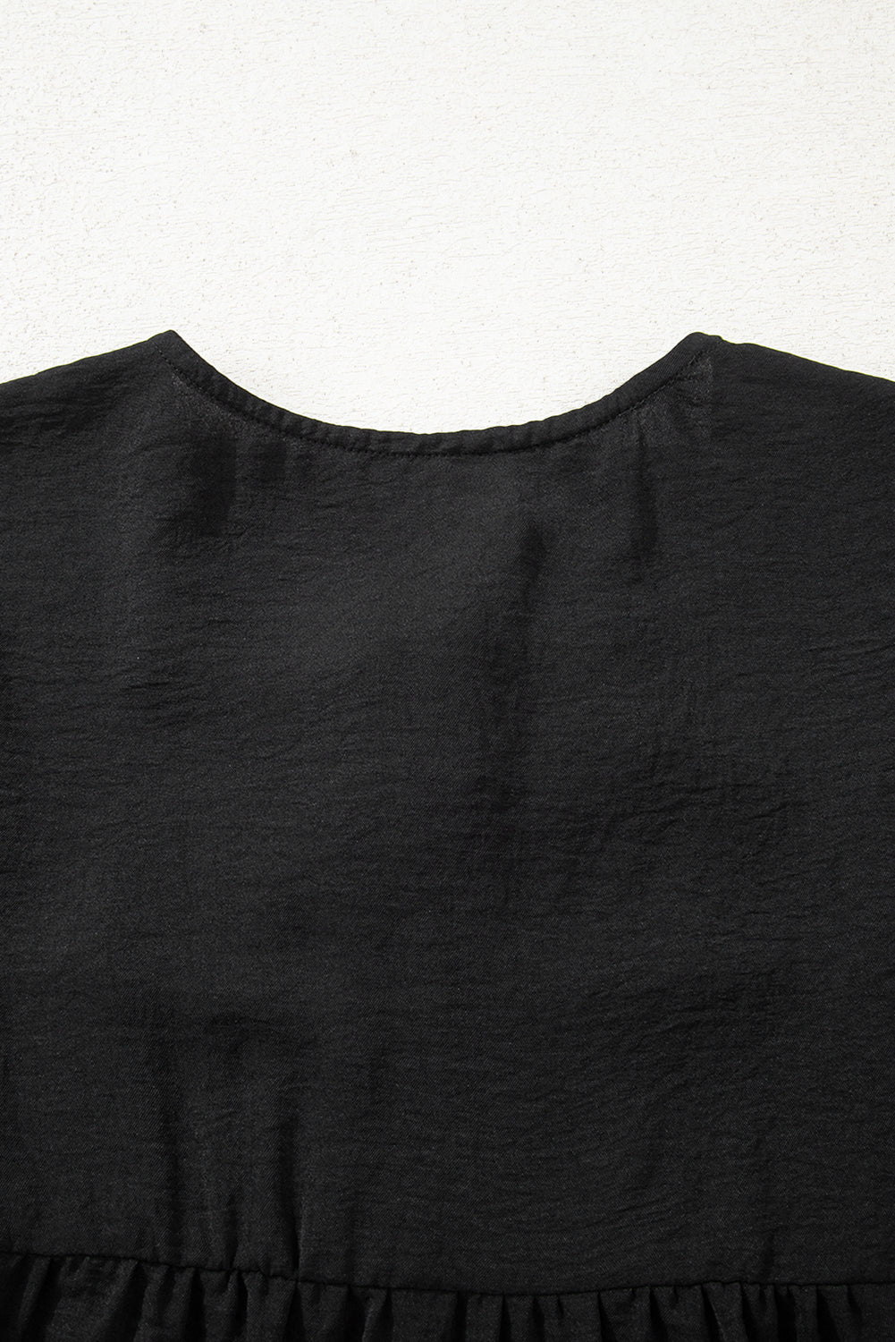 Black Bow Tie Neck 3/4 Sleeve Casual Blouse - Tops/Blouses & Shirts