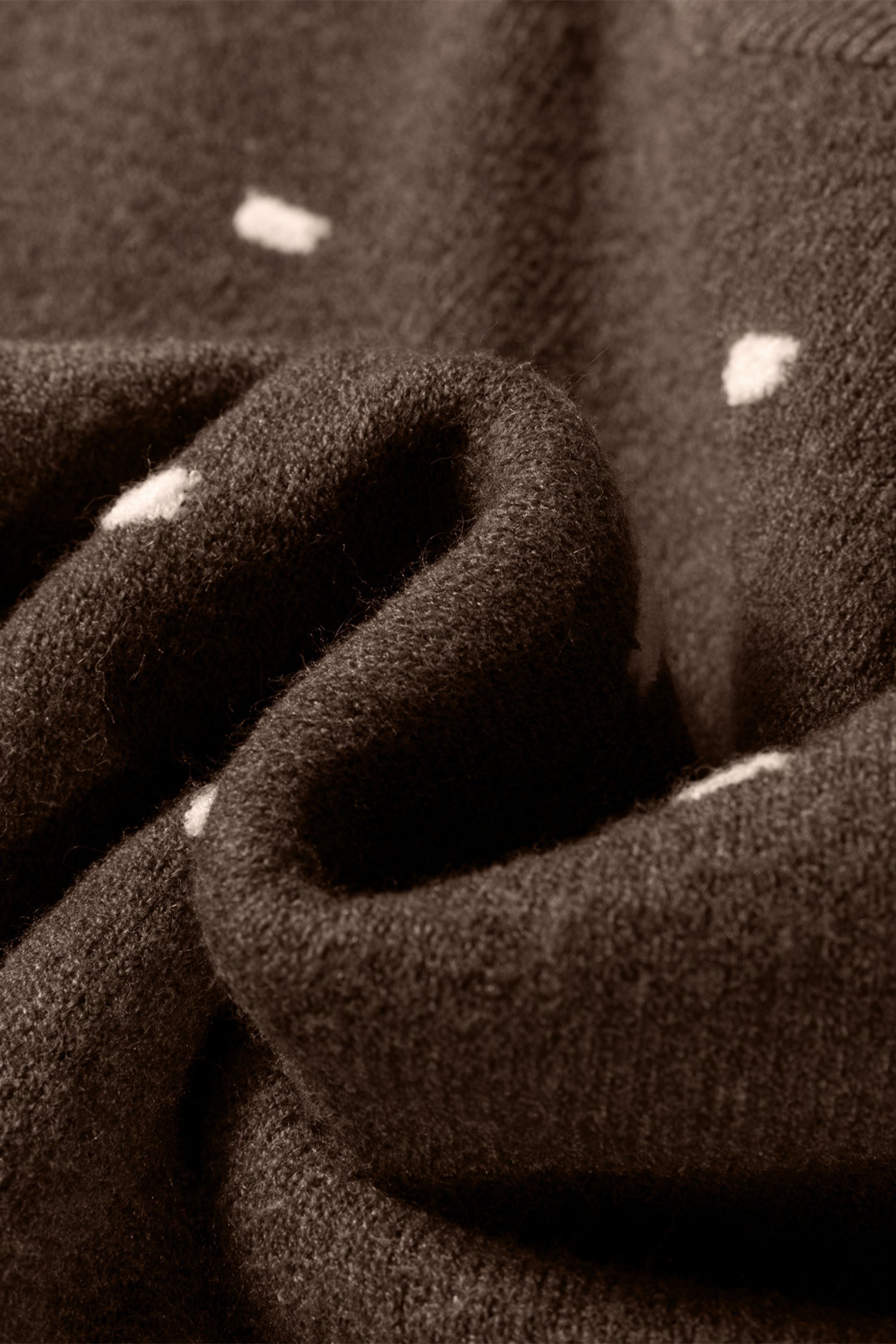 Dot Pattern Sweater Ribbed Edge - eAura