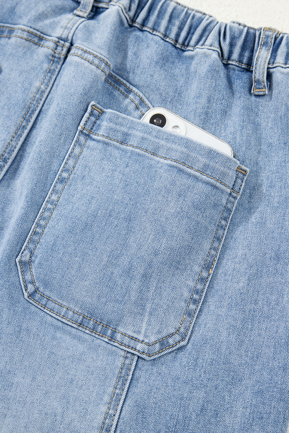 Drawstring Seam Detail Raw Hem Wide Leg Denim Jeans Dear-Lover Dropshipping