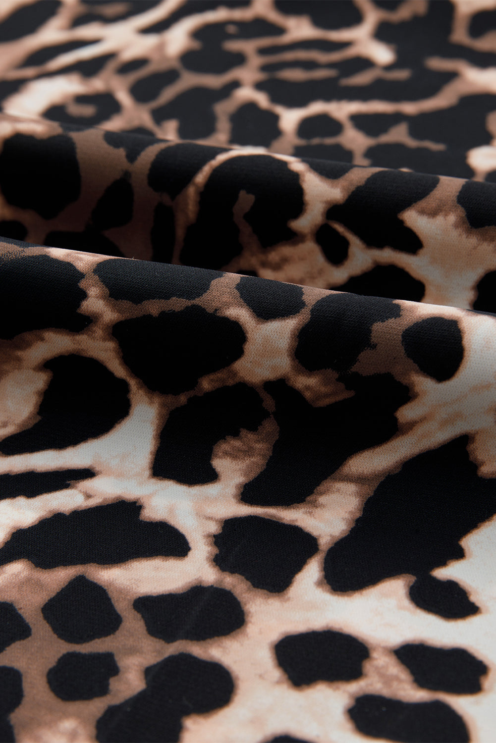 Brown Animal Print Colour Contrast Edge Loose Fit Trousers Set eAura