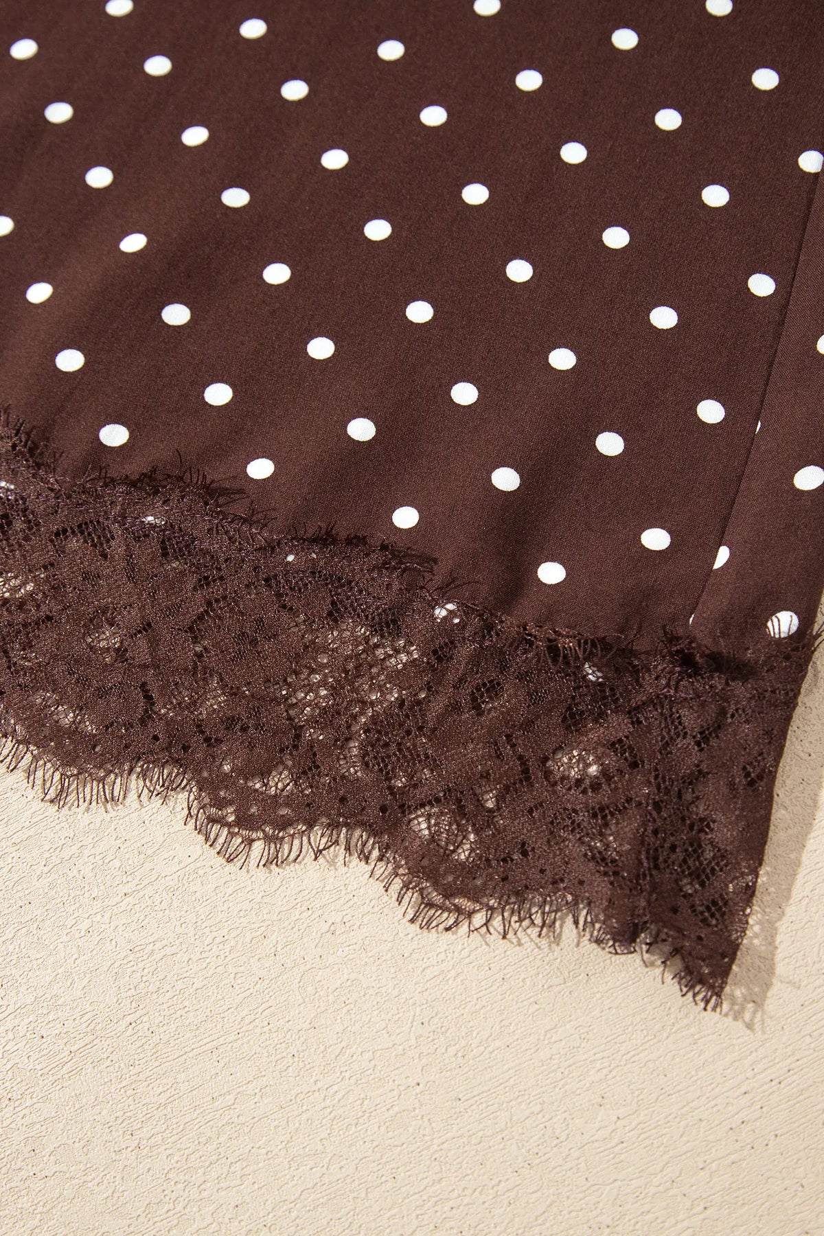 Polka Dot Lace Hem Elegant Long Shift Skirt – Khaki