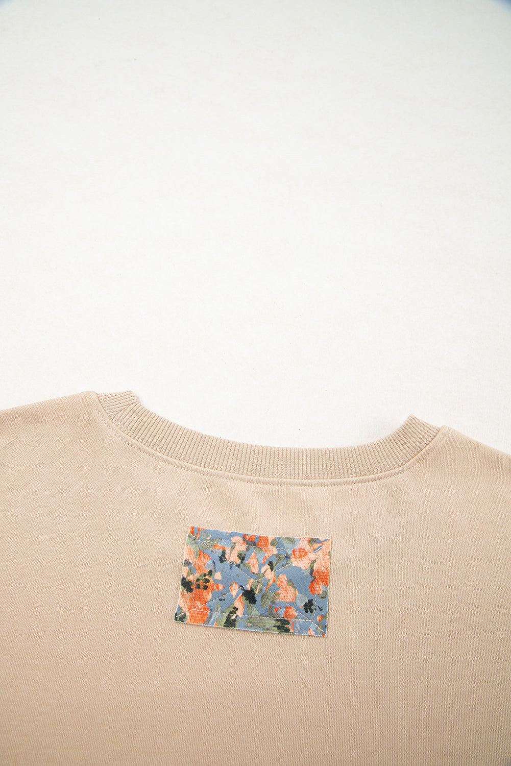 Colourblock Patchwork Sleeve Raw Seam Sweatshirt - eAura