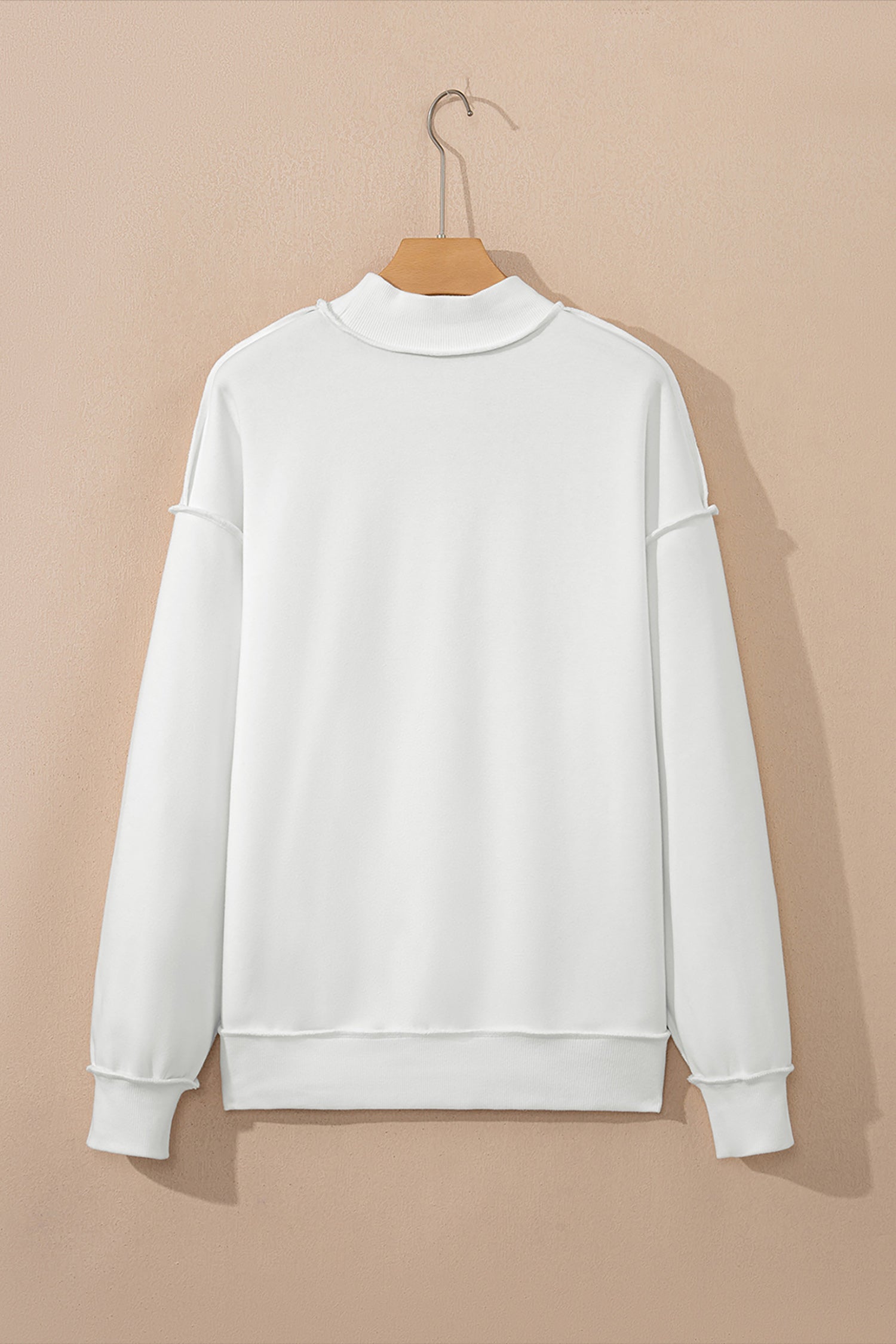 Carrot Oversize Drop Shoulder Reversible Mock Neck Sweatshirt – Orange