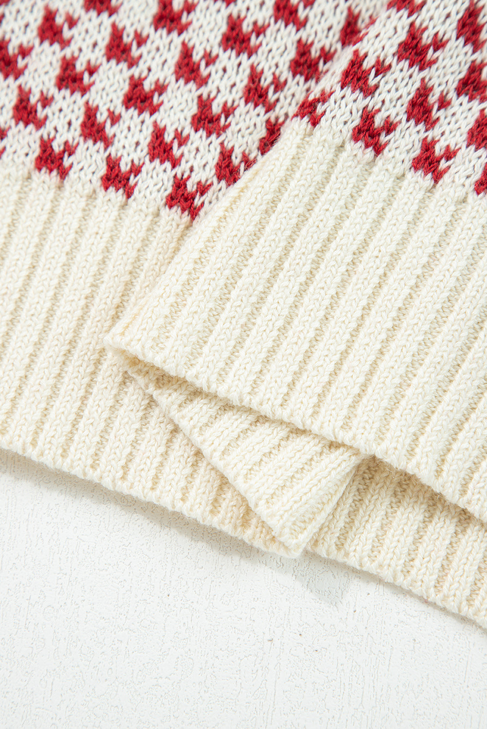 Contrast Colour Pattern Lantern Sleeve Sweater - eAura