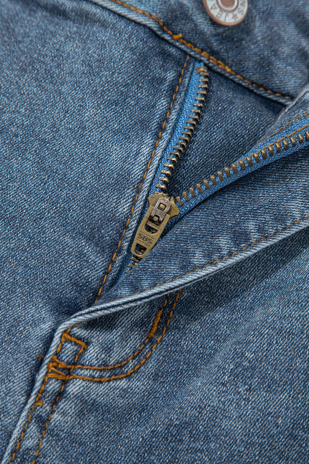 Double Button High Waist Piping Trim Bootcut Jeans - eAura