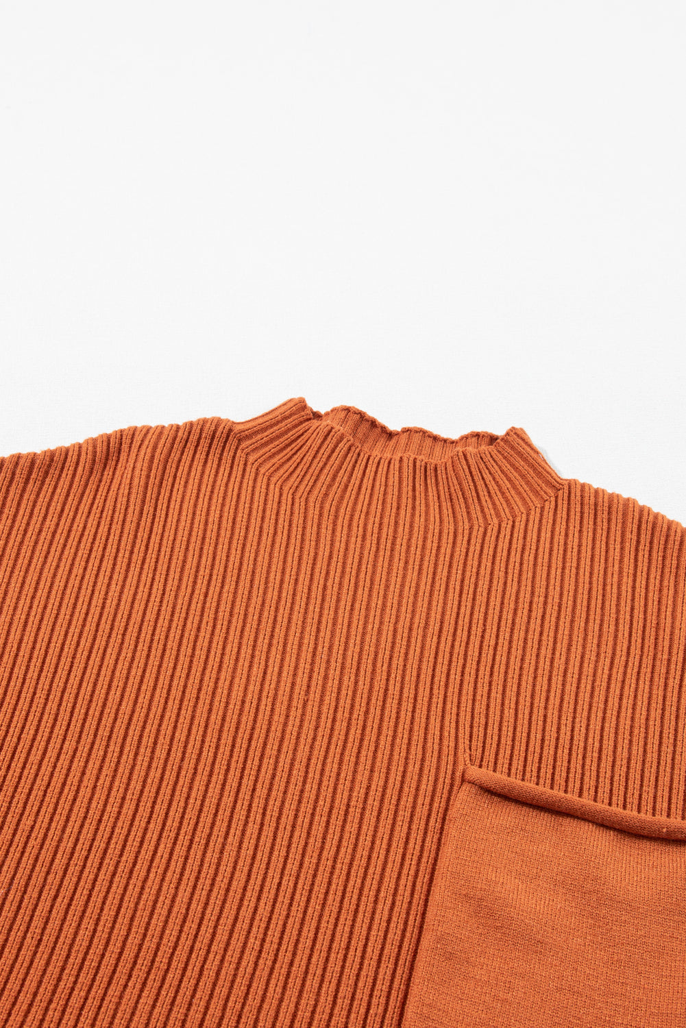 Black Patch Pocket Ribbed Knit Short Sleeve Sweater eAura