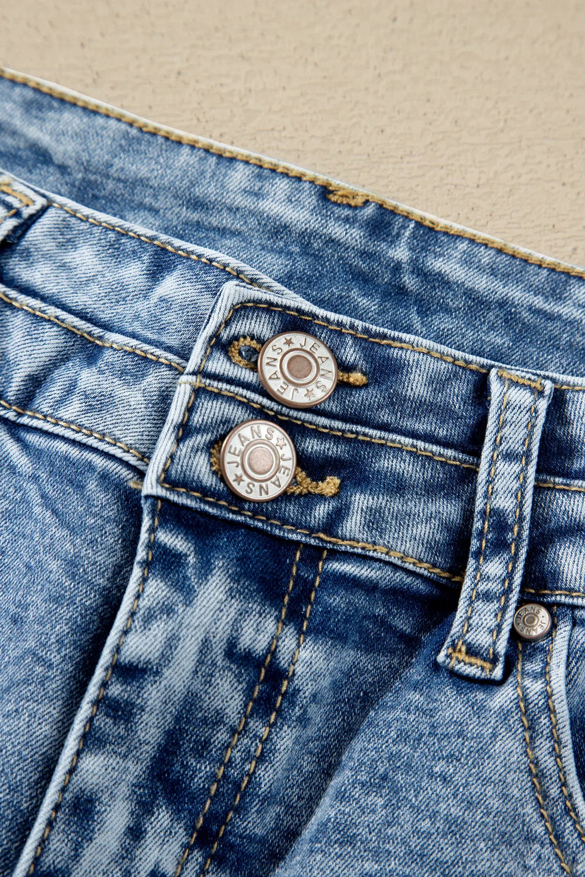 Beau Acid Wash Pocket Detail Flare Jeans – Blue