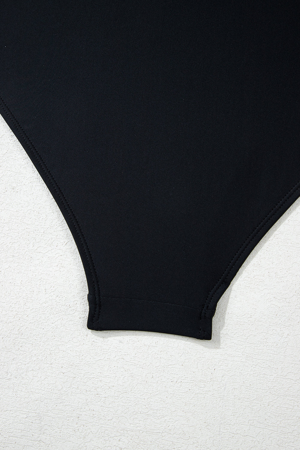 Black Asymmetric Ruffle Shoulder Pleated One Piece Swimsuit eAura