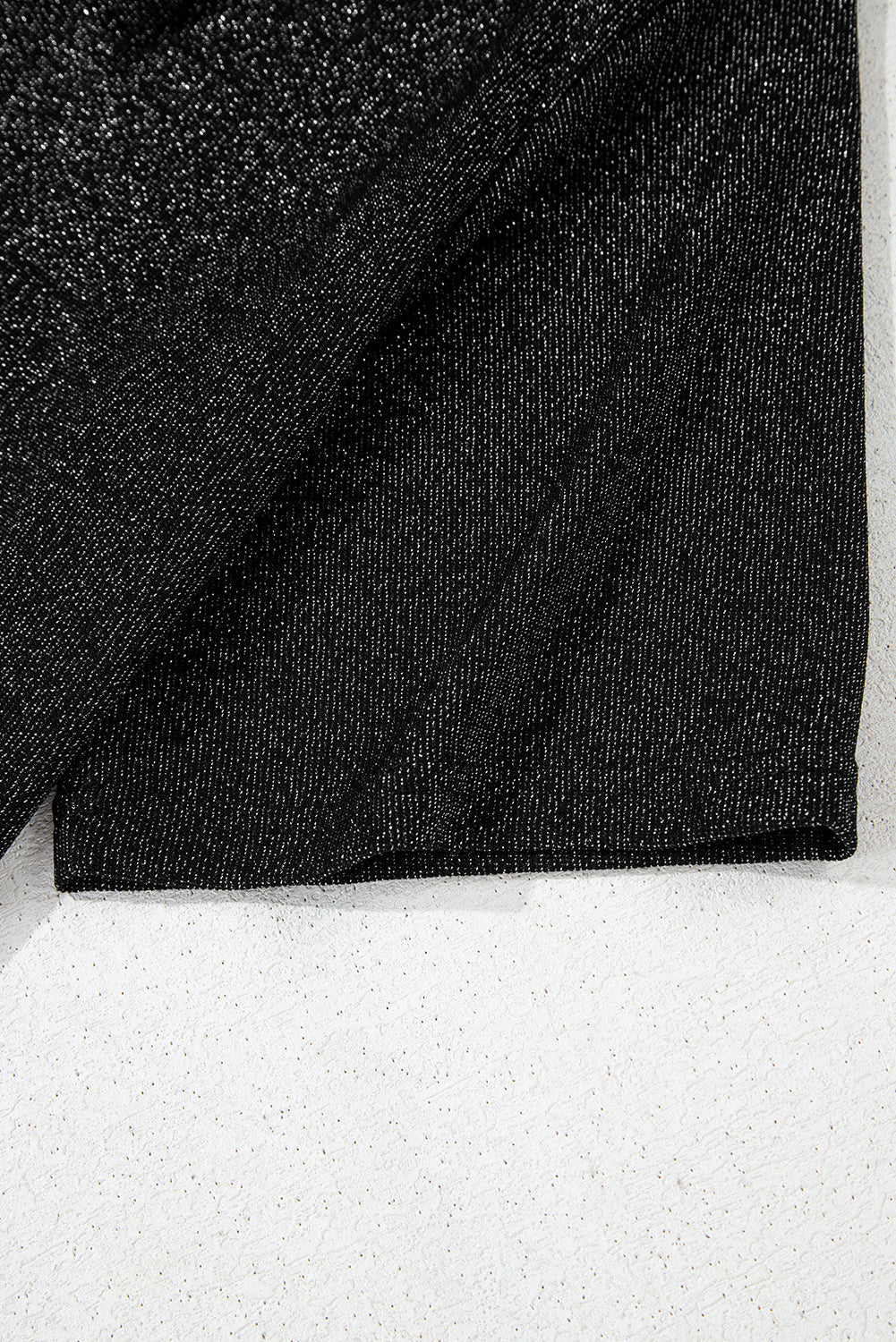 Black Bow Decor Glittery Short Sleeve Top eAura