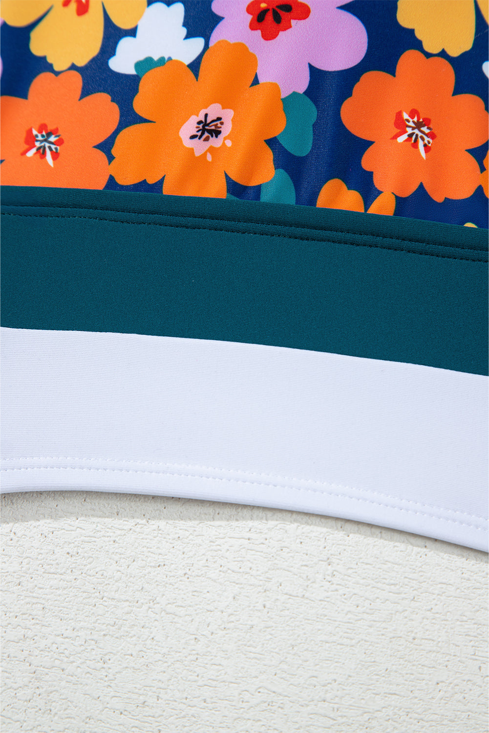 Green Floral Print Racerback Cutout High Waist 2pcs Bikini eAura