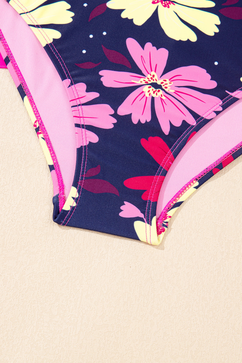 Rose Red Tie Shoulder Floral Print Cute Tankini Set eAura