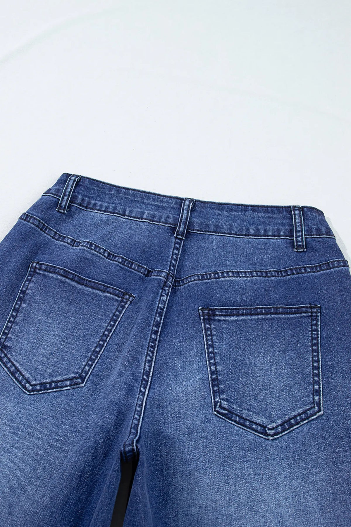 Studded Detail Straight Leg Casual Loose Jeans – Black