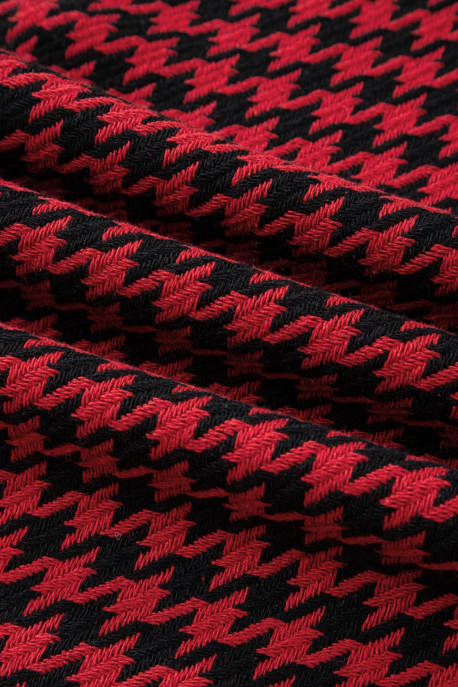 Houndstooth Print V-Neck Sleeveless Mini Dress - Dresses/Mini Dresses