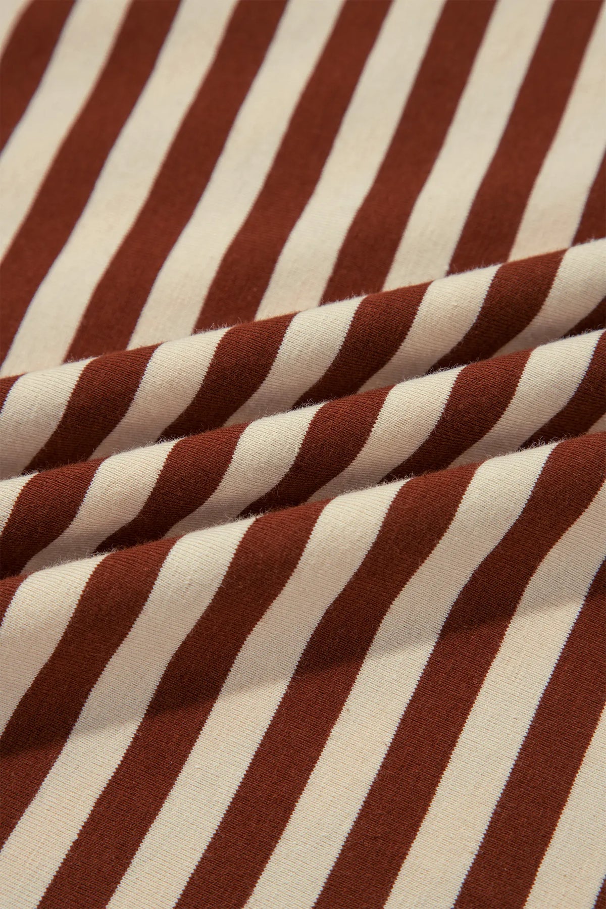 Striped Colourblock Cuffs Round Neck Long Sleeve Shift Dress – Brown Stripe