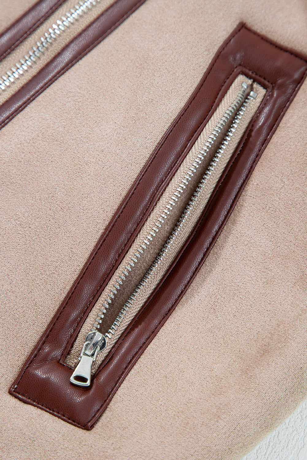 Sherpa Lined Faux Suede Lapel Collar Gilet Sleeveless Jacket - eAura