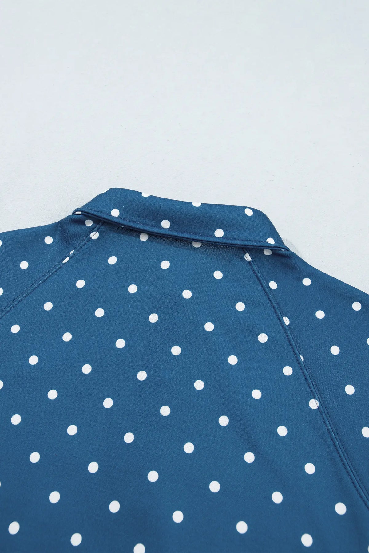 Polka Dot Print Metal Button Collar Casual Pullover Sweatshirt – Pink