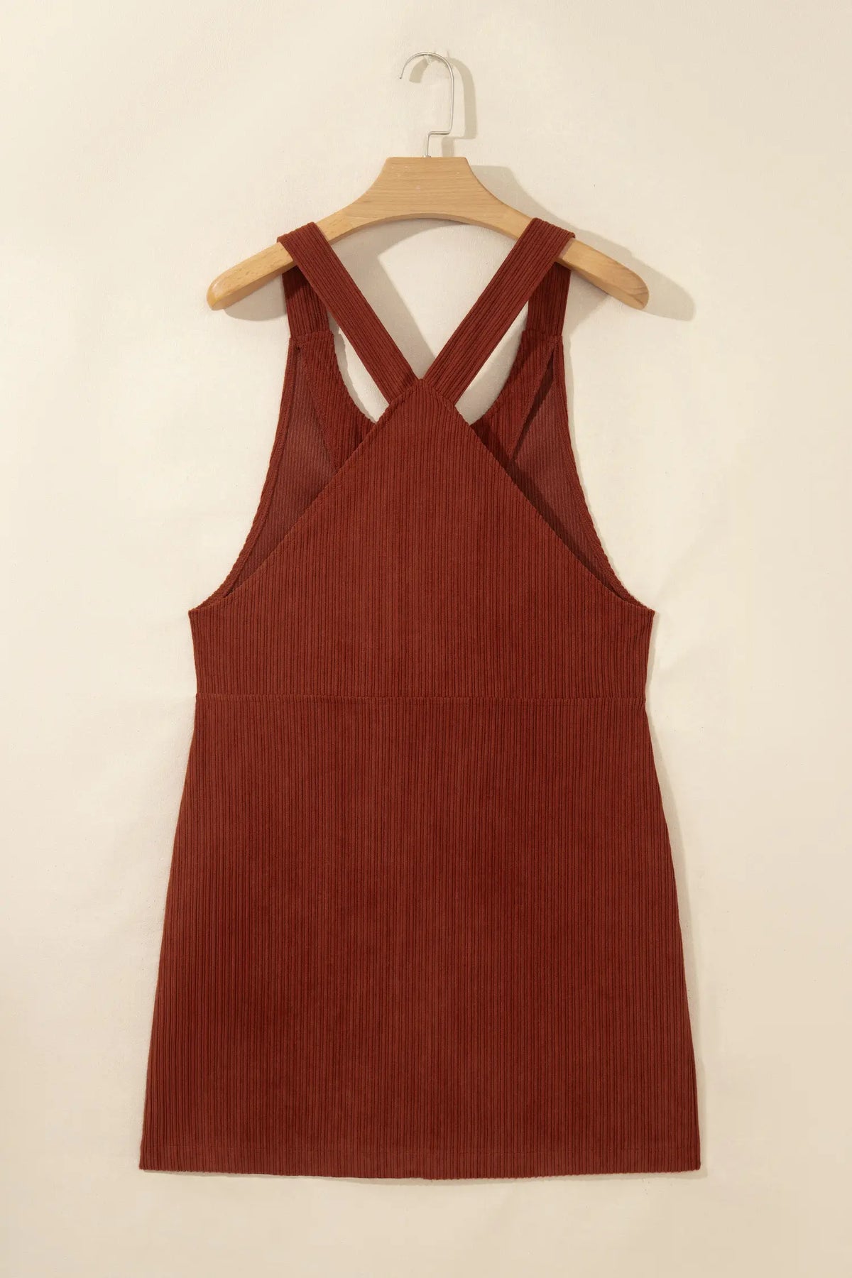 Ribbed Ribbed Zip-Up Sleeveless Pocket Sheath Dress – Clay
