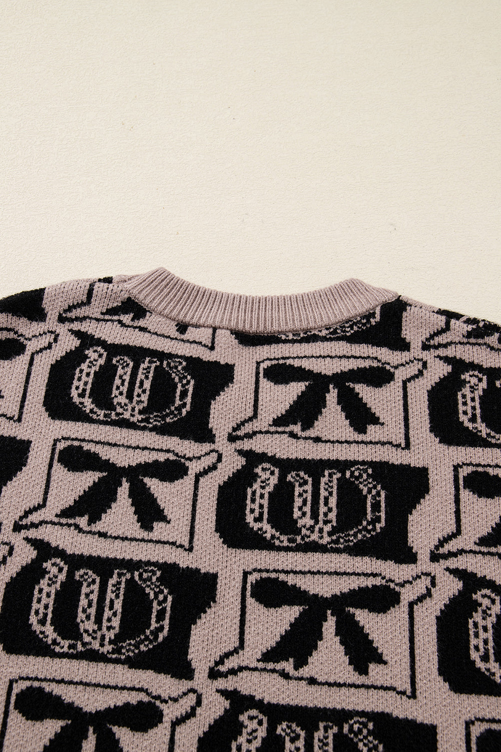 Bows & Horseshoes Pattern Western Fashion Print Sweater eAura
