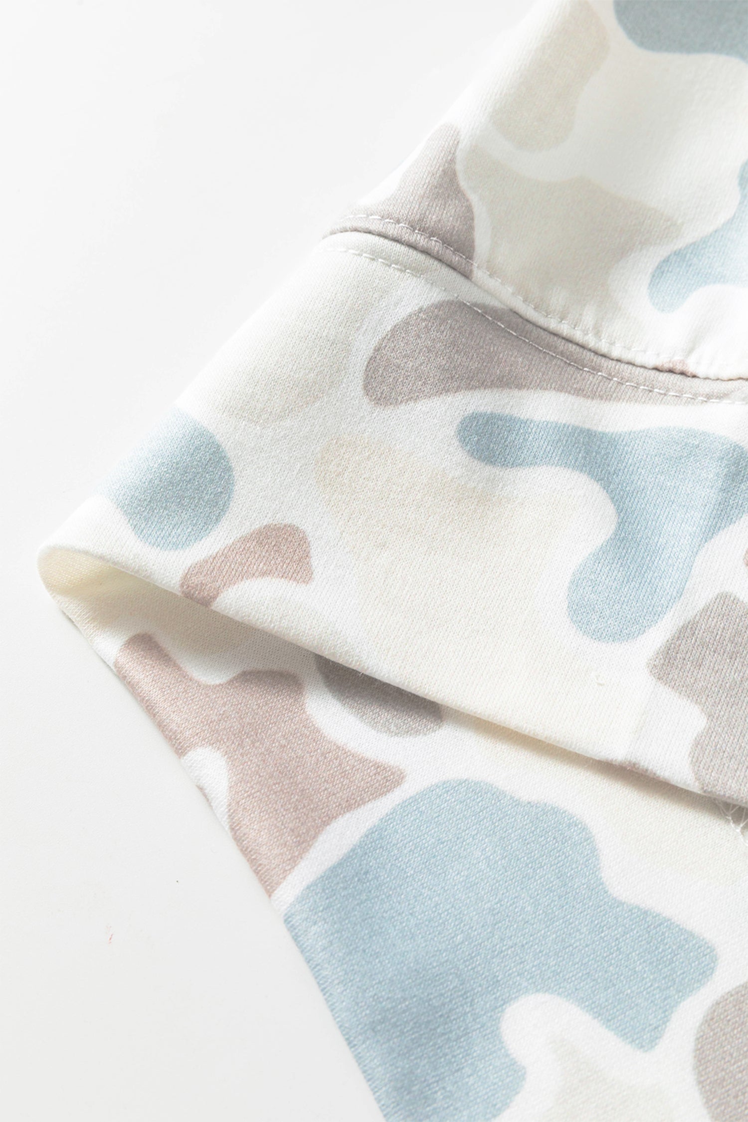 Camouflage Print Relaxed Drawstring Hoodie – Beige