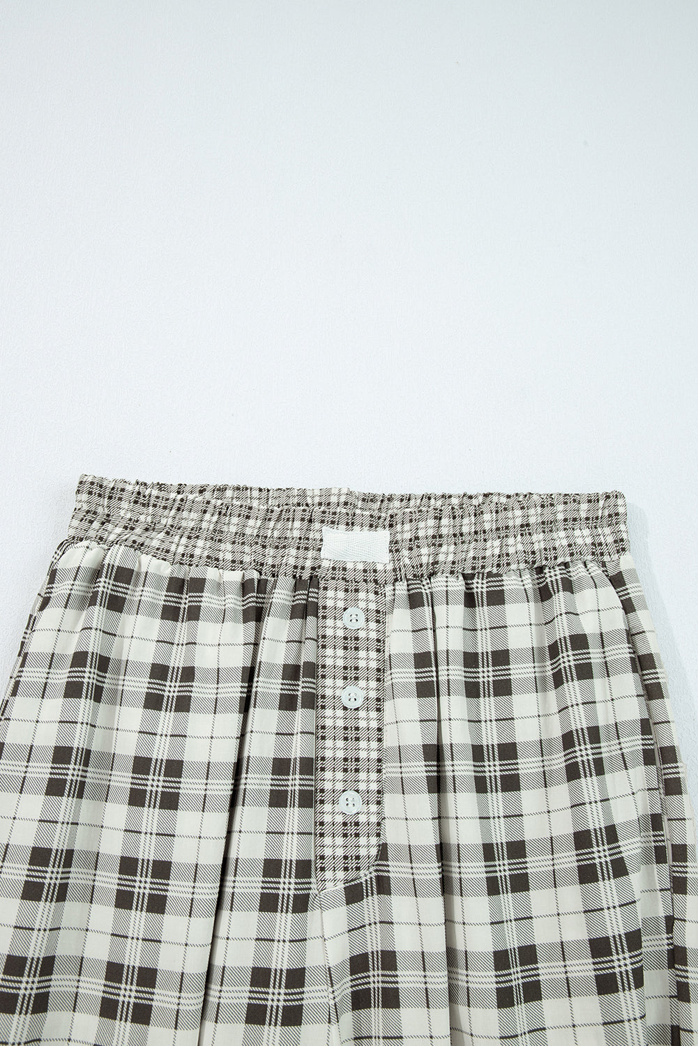Plaid Wide Leg Casual Pants - eAura