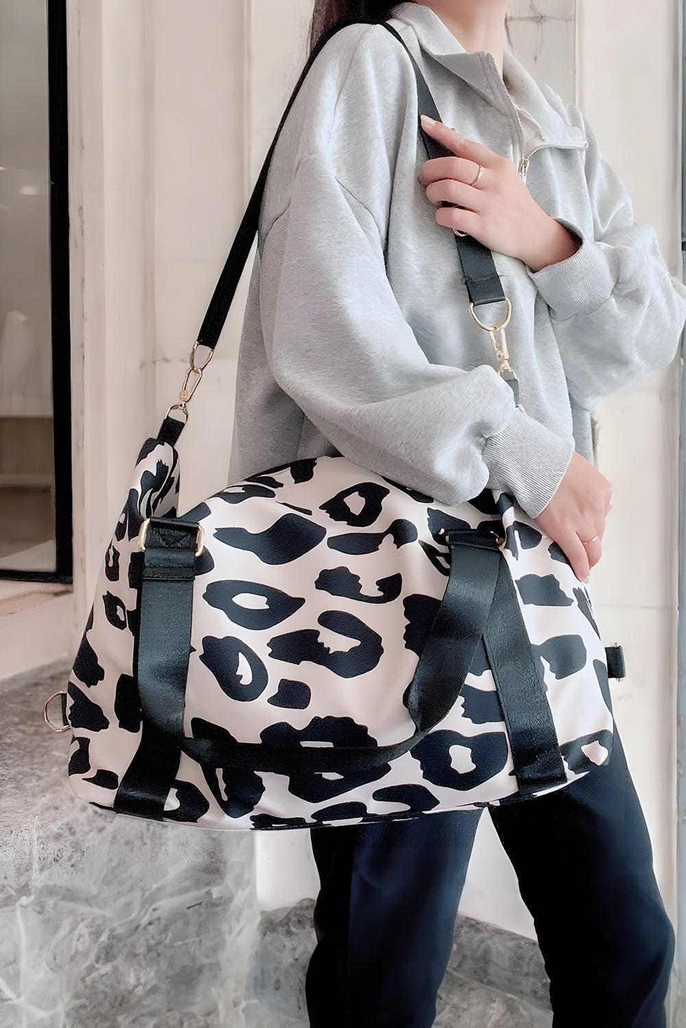 Leopard Print Luggage Tote Bag