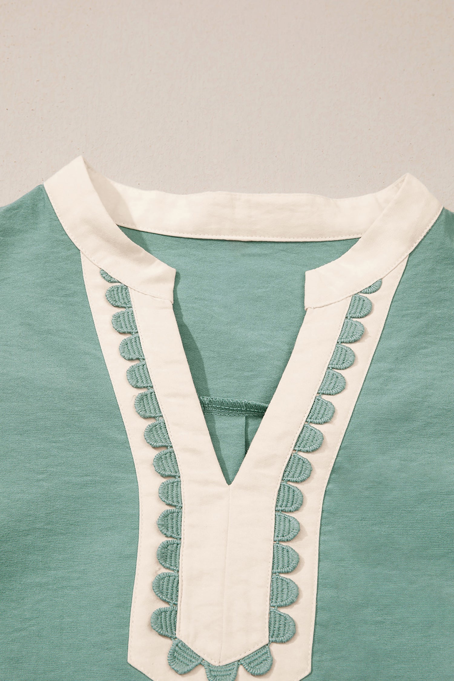 Scallop Color Block Trim Puff Sleeve Mini Dress – Canton