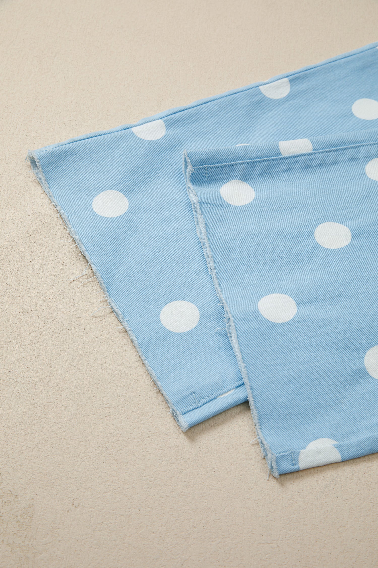 Polka Dot Print Raw Hem Shift Jeans