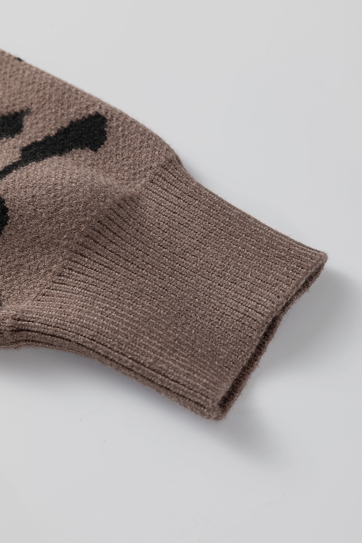 Asymmetric Leopard Print Detail Drop Shoulder Sweater - Sweaters & Cardigans/Sweaters