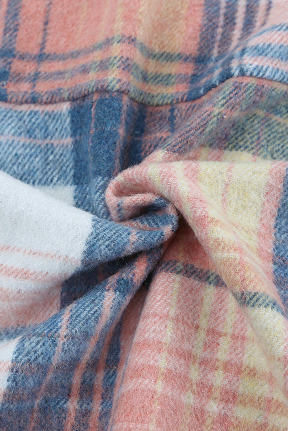 Pink Black/Pink Plaid Flap Pockets Shacket eAura