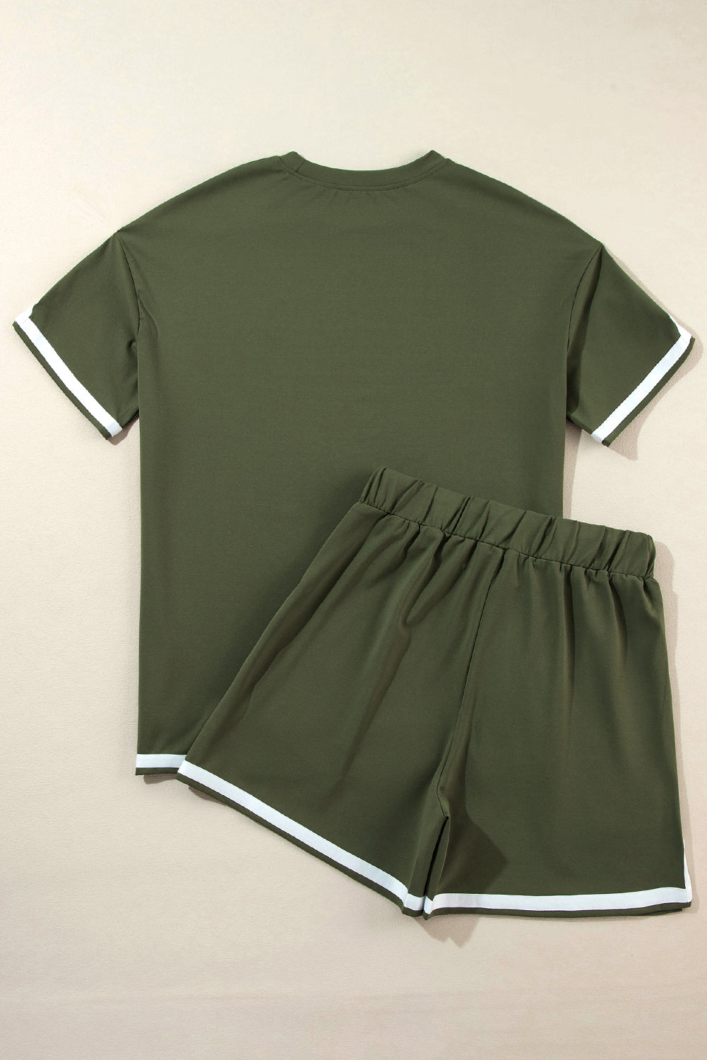 Black Contrast Trim Tee and Shorts Set Co-ord eAura