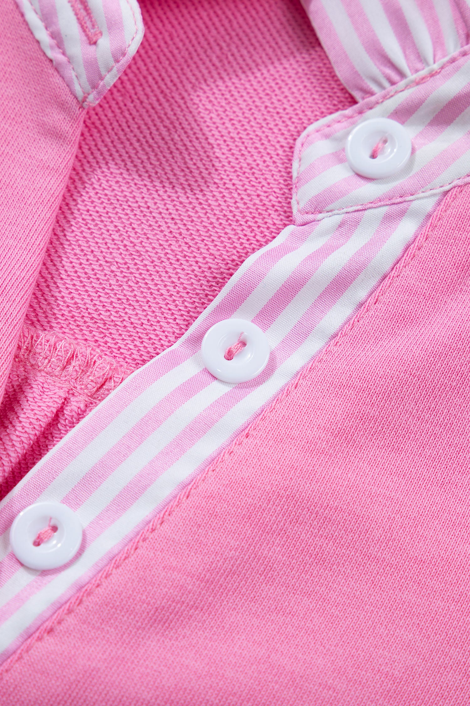 Striped Frilled Collar Short Sleeve Blouse