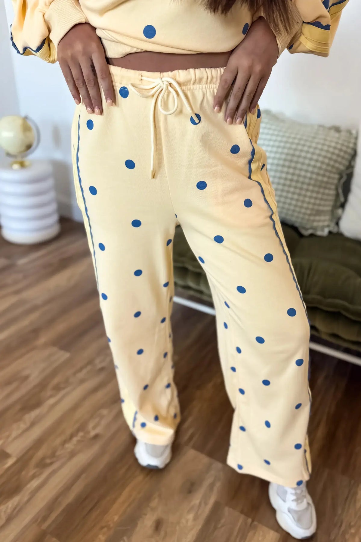 Co-ord set Long Sleeve Top and Wide-Leg Trousers with Patchwork