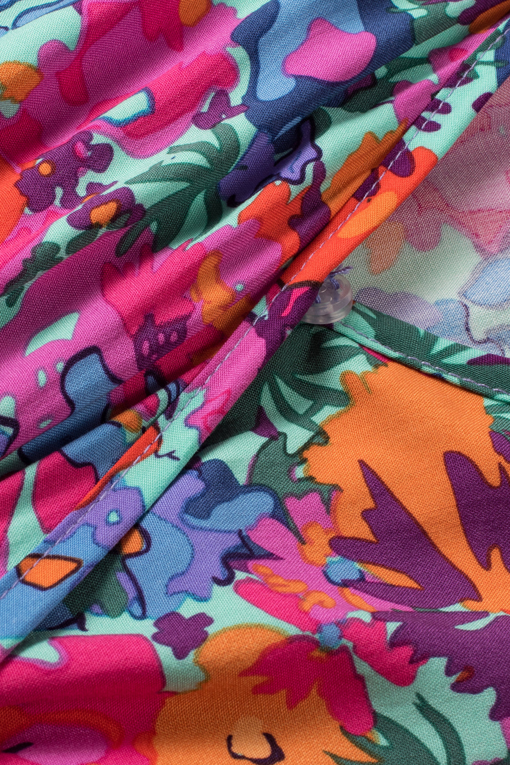 Blue Floral Print V Neck Wrap Split Maxi Dress eAura