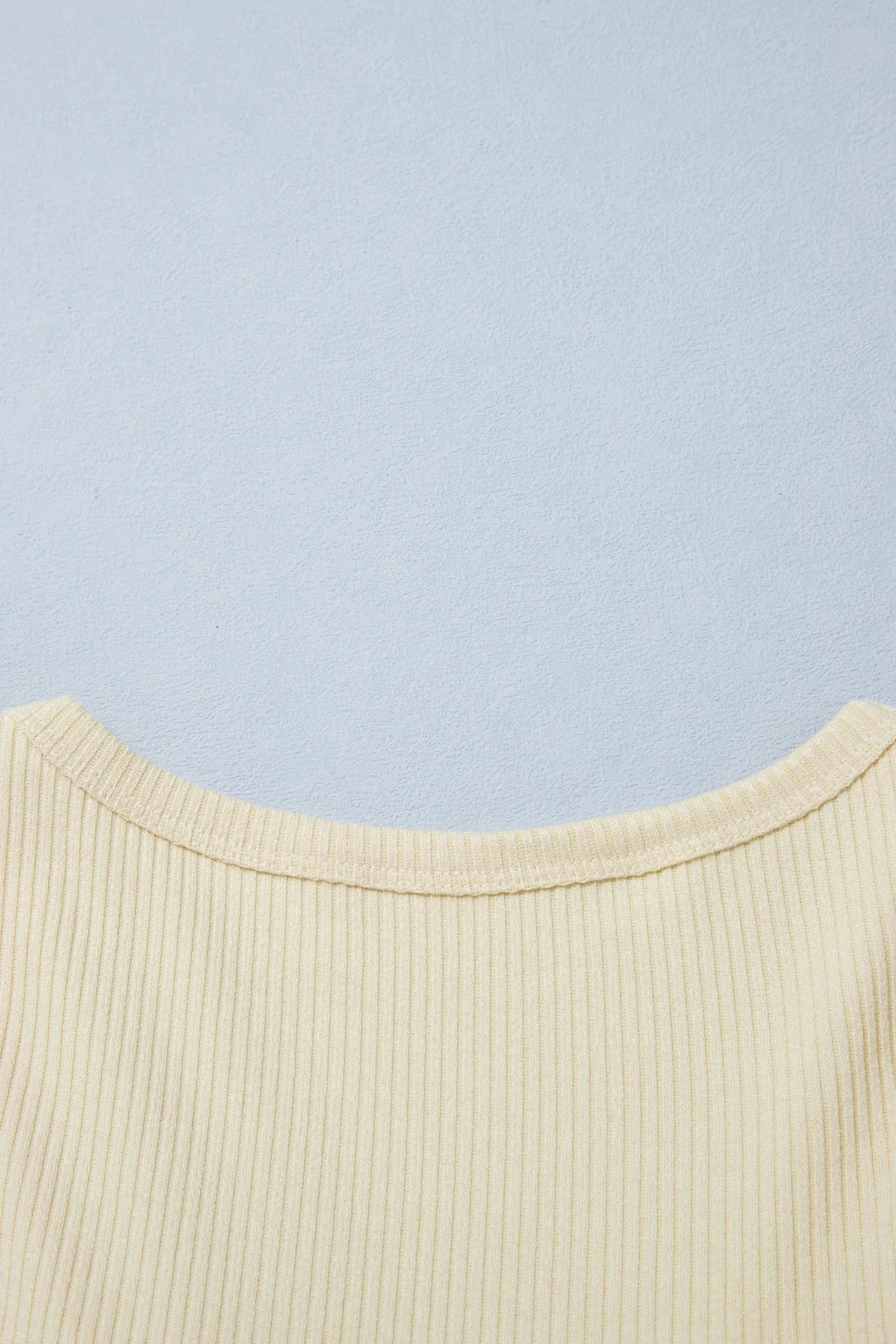Ribbed Knit Sweet Lace Hem Vest – Beige