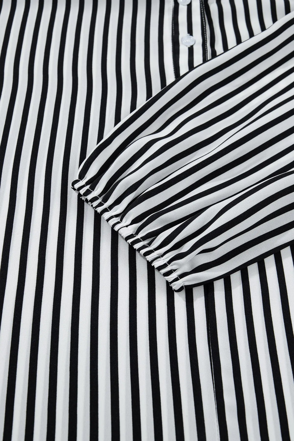 Black Striped Half Sleeve Button-Up Shirt – Black Stripe