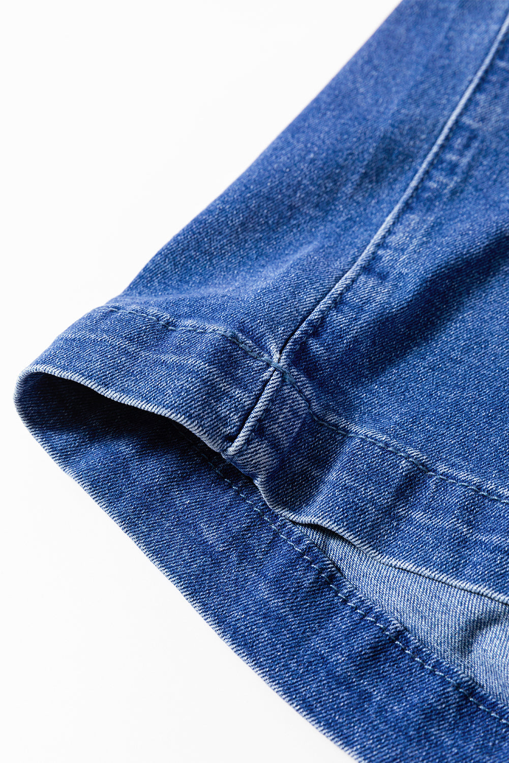 Blue Mineral Wash Knot Strap Patched Pocket Wide Leg Denim Overalls Dungarees BB Fashion Outlet
