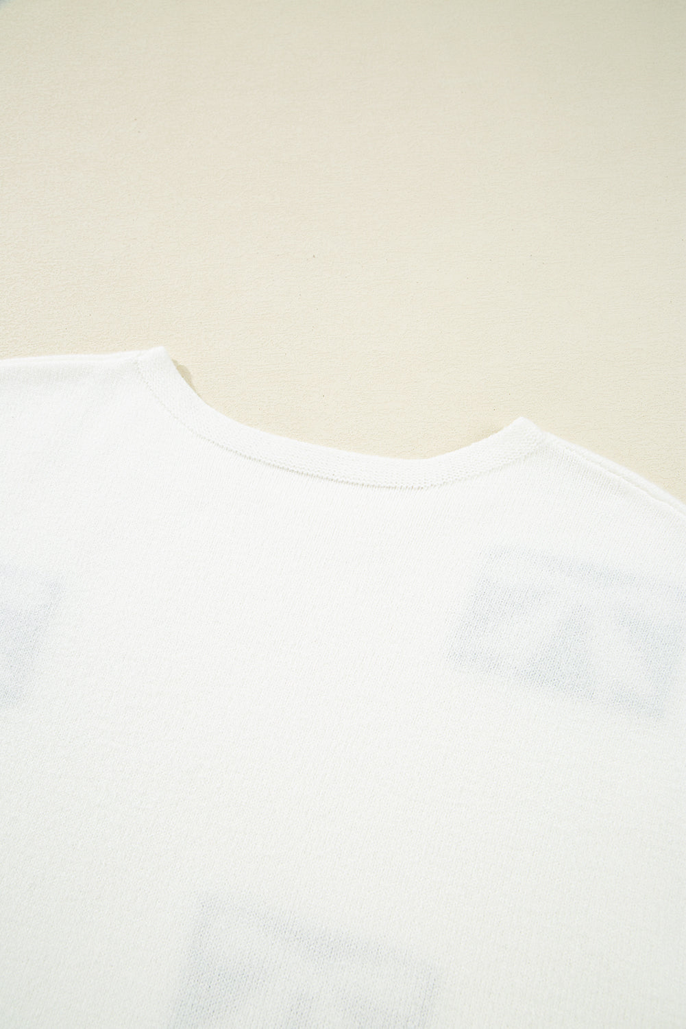 Bow Pattern Knit Short Sleeve White Sweater eAura