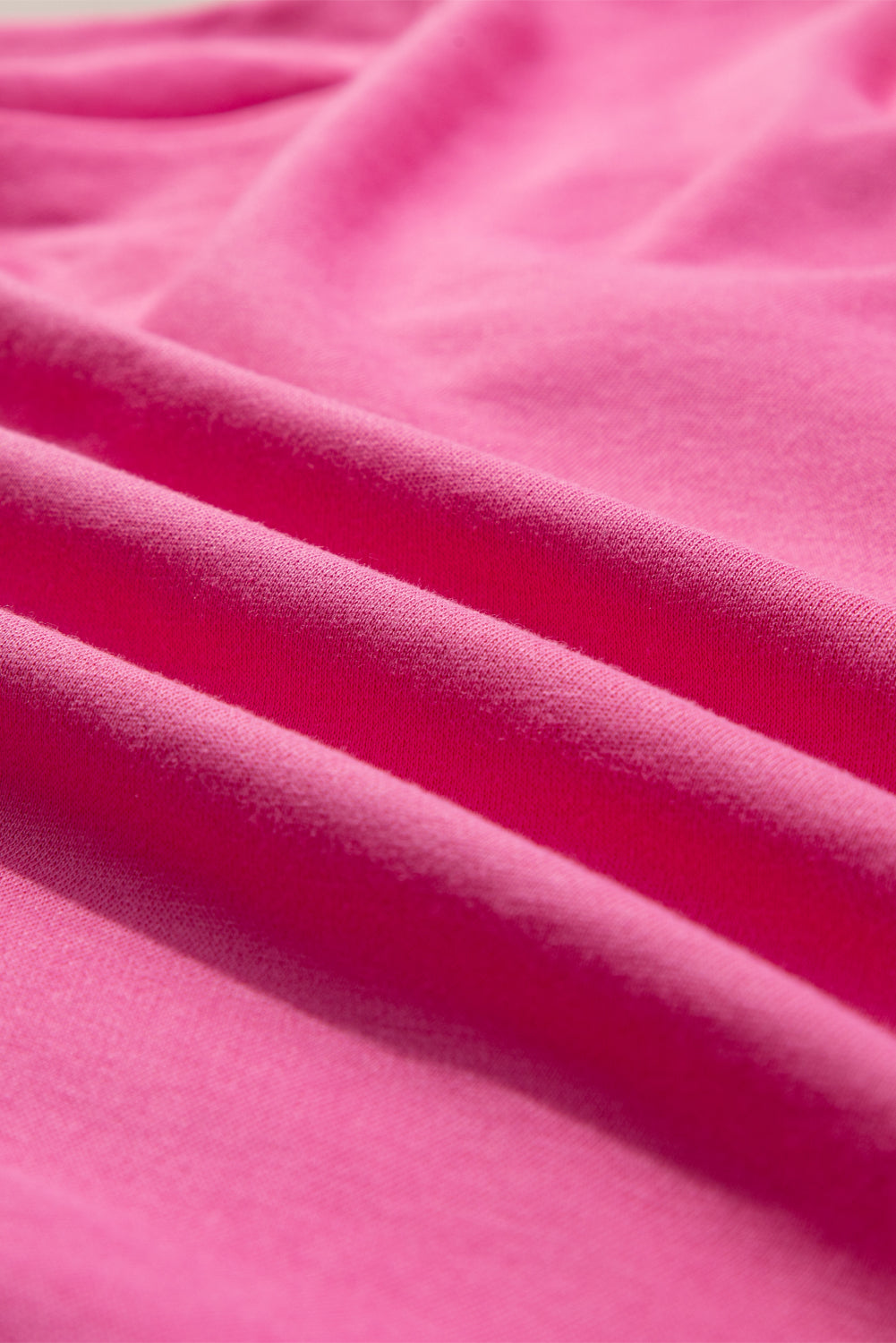 Strawberry Pink Contrasting Colour Ribbon Bow Front Patch Loose Tee with Slits eAura