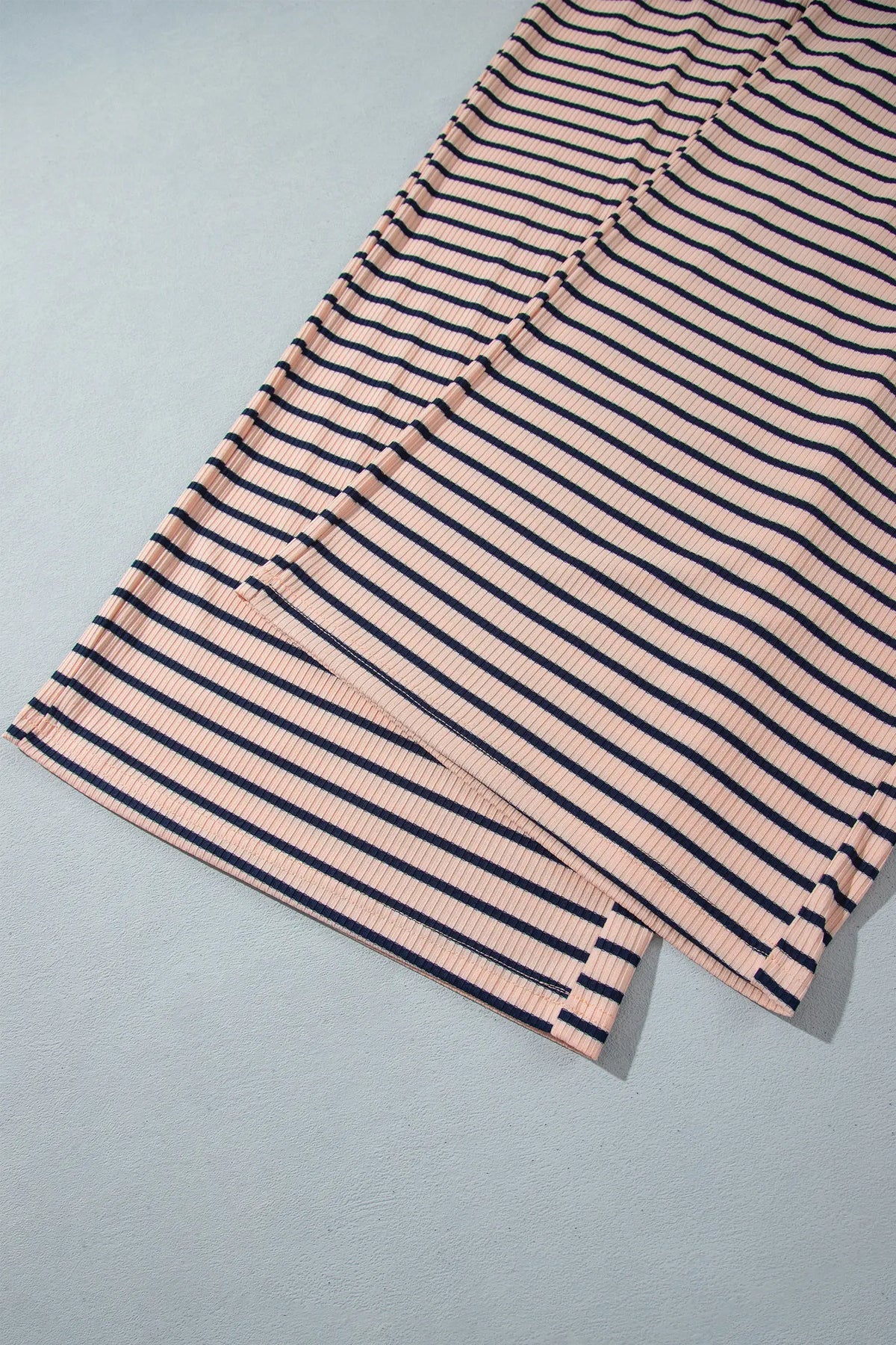 Striped Colourblock V Neck Long Sleeve Plus Size Set – Pink Stripe