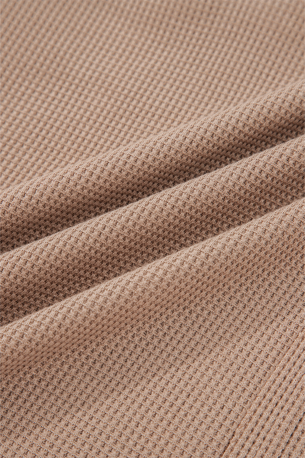 Waffle Striped Plaid Patchwork Henley Knit Top - eAura