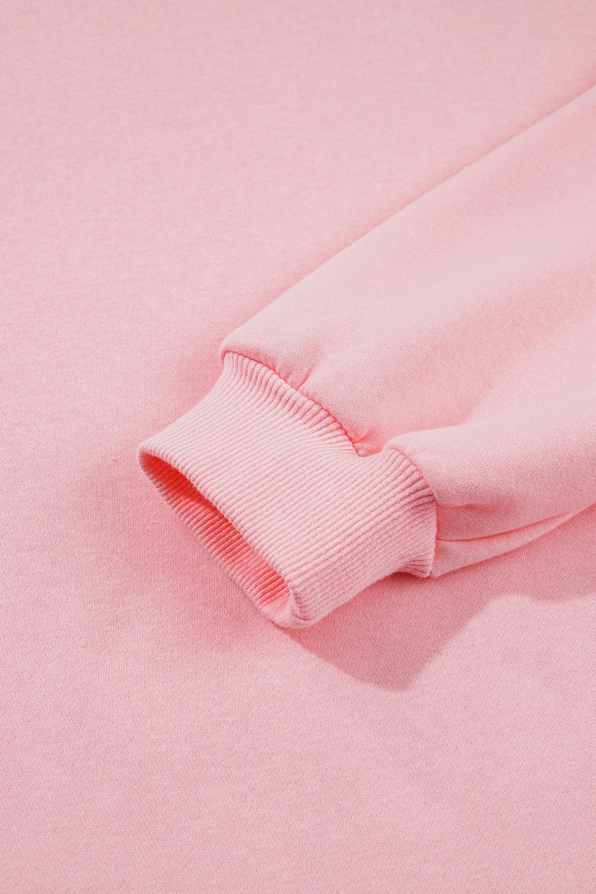 Light Pink High Neck Exposed Seam Drop Shoulder Baggy Pullover Short Set