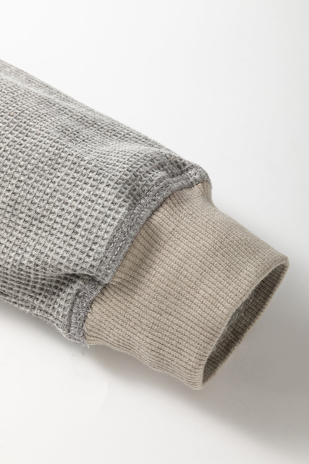 Grey Thermal Pullover Loose Sweatshirt eAura