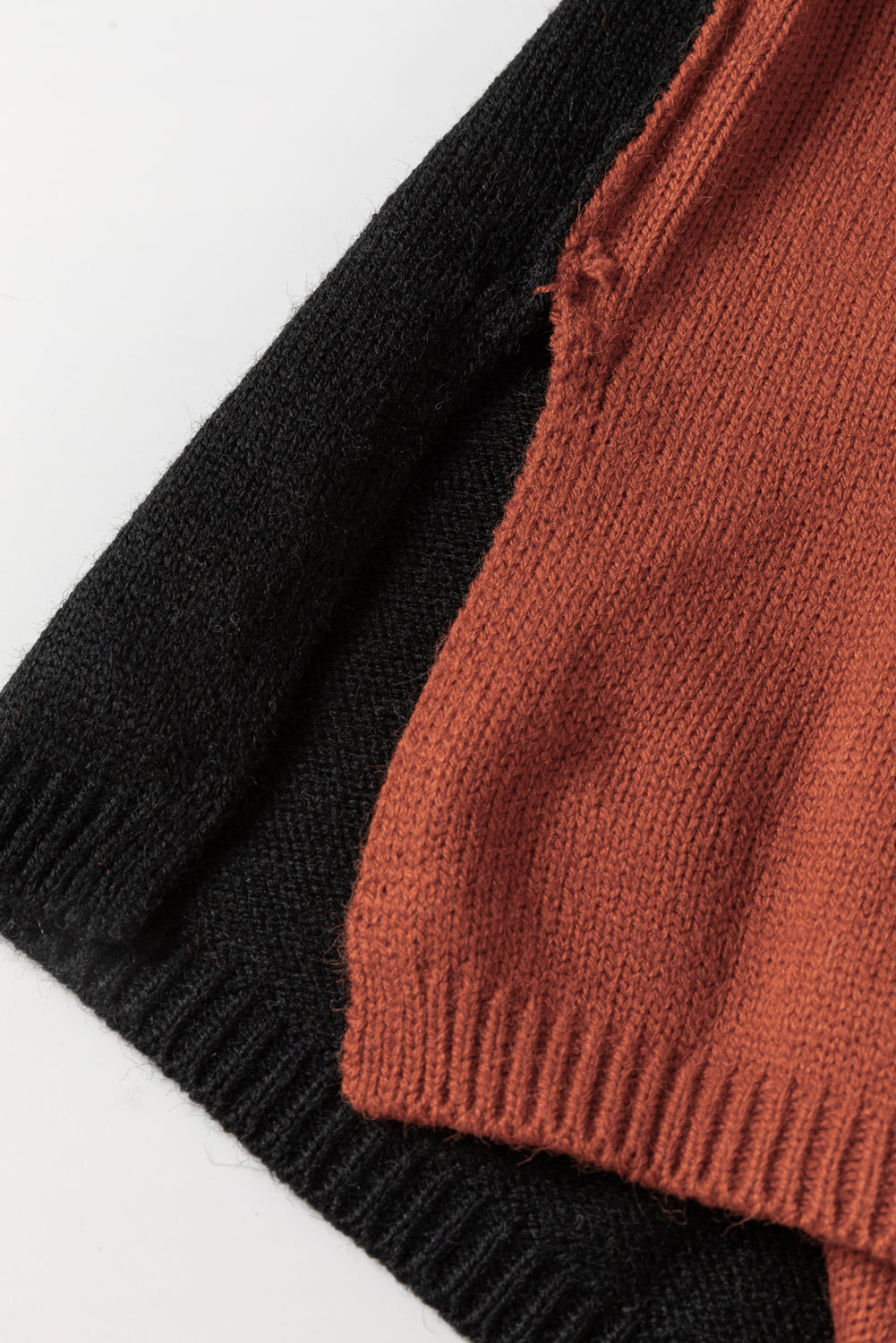 Colour Block Turtle Neck Drop Shoulder Knit Sweater Dear-Lover Dropshipping