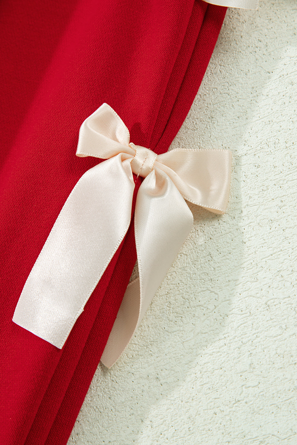Striped Collar Bow Sweatshirt and Shorts Co-ord Set - eAura